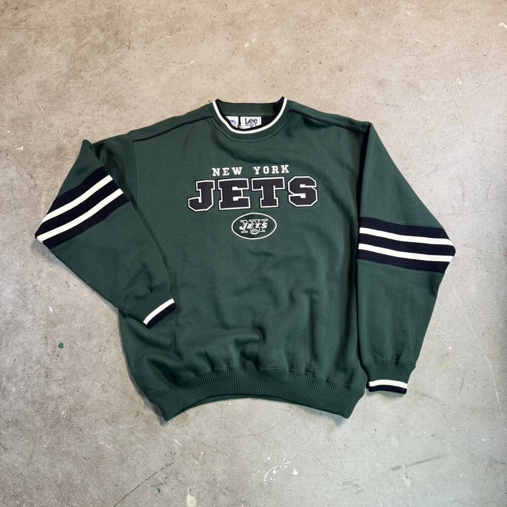 New York Jets Vintage 90s Embroidered Sweatshirt Lee Sport Retro Heavyweight L